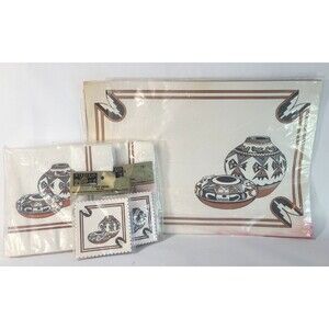Vintage South West Jan Arrington Paper Placemats, Coasters, Napkins Set